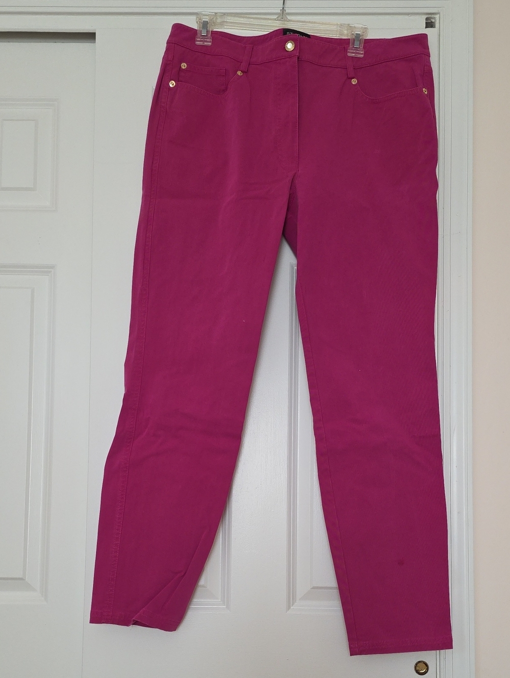 St John For Nordstrom Size 14 Pink Jeans With Lycra For Stretch